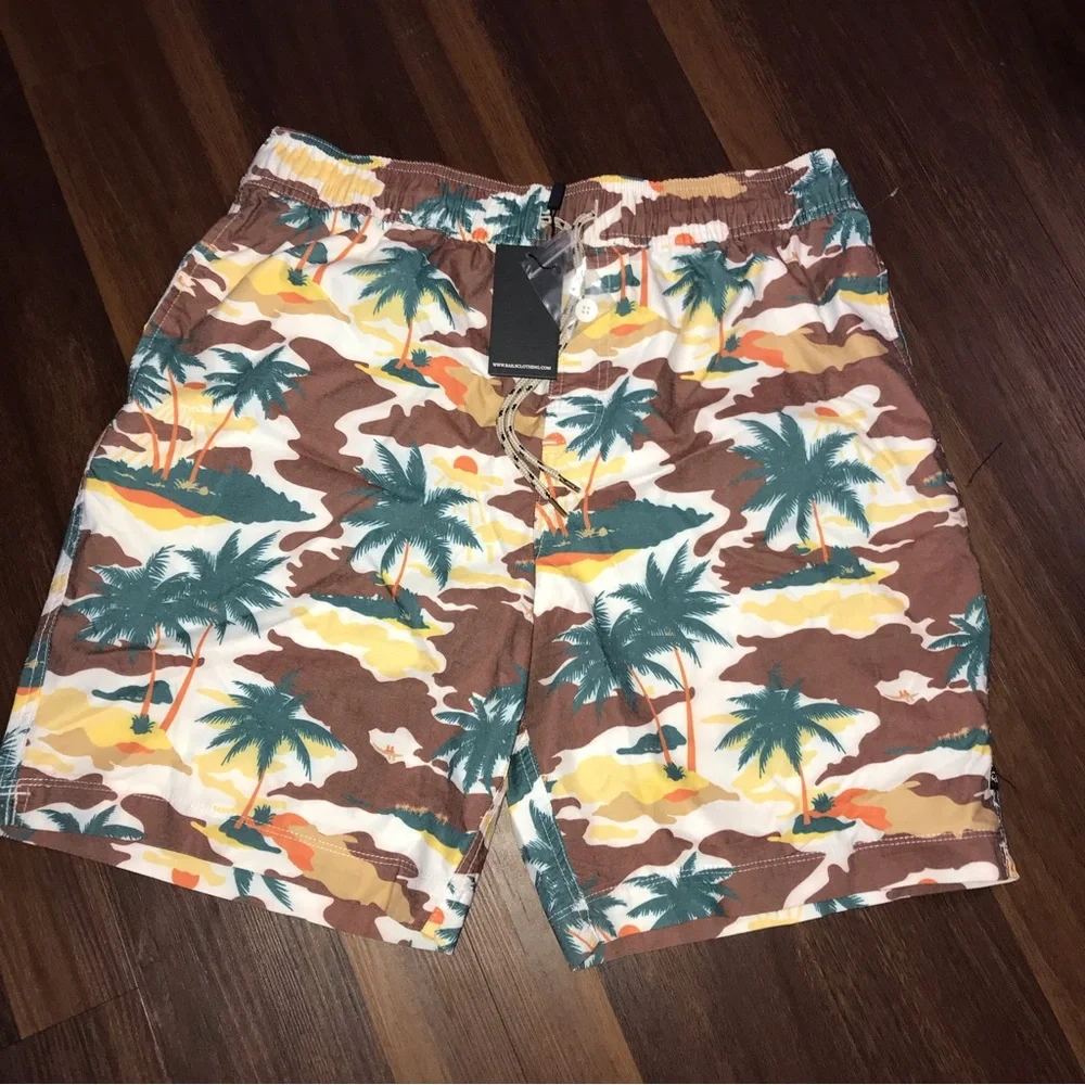 Rails "Life's A Beach" Kian Mens Surf Swim Board Shorts NWT - Picture 2 of 9